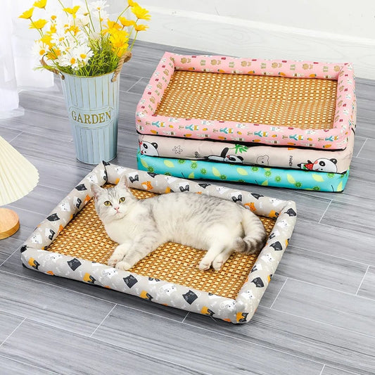 ☀️Limited Discount 50% Off🎁!! - Ice Rattan Cooler Bed for Cats/Dogs