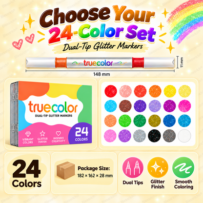 Magic Glitter Outline Markers – Double-Ended Dual-Color Art Pens
