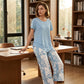 🥳SUMMER HOT SALE🥳💞50K+ SOLD!💥50% OFF! 🔥Casual Round Neck Layered Tunic Top and Wide Leg Pants Set
