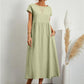 🌸50% OFF NOW! 🌸Summer Fashion Solid Color Cotton Linen Pocket Dress