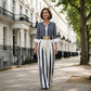 🥳SUMMER HOT SALE🥳💞50K+ SOLD!💥Free Shipping 🔥 Women's Striped Shirt & Wide-Leg Pants 2-Piece Set
