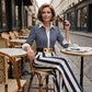 🥳SUMMER HOT SALE🥳💞50K+ SOLD!💥Free Shipping 🔥 Women's Striped Shirt & Wide-Leg Pants 2-Piece Set
