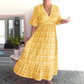 💥🔥Last Day Sale 50%🔥💐✨Bohemian casual print V-neck waist wrap long dress