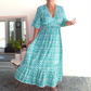 💥🔥Last Day Sale 50%🔥💐✨Bohemian casual print V-neck waist wrap long dress