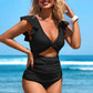 📢📢50% OFF !!!⏰ Sexy Ruffled One-Piece Swimsuit – Ruffle Detail, Tummy Control & Vibrant Colors 🌊