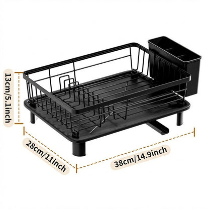 Kitchen Dish Rack with 360° Rotating Spout
