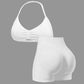 🥳2026 HOT SALE🥳💞50K+ SOLD!🥳💕 50% OFF! Halter Top & High-Waisted Shorts Set – Gentle tummy control, breathable seamless fabric. Butt‑shaping design, no roll‑down. Perfect for yoga or summer walks. 👙✨