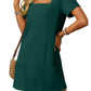 💕Summer Hot Sale 60% OFF 💃Women's Casual Square Neck Pocket Short Sleeve Dress with Pockets