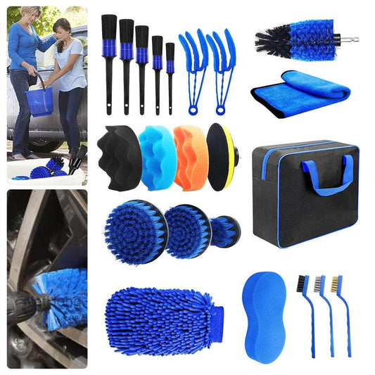 27PCS Car Cleaning Kit for Interior and Exterior Detailing, Professional Detailing Brush Set with Complete Cleaning Tools for Car Care