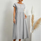 🌸50% OFF NOW! 🌸Summer Fashion Solid Color Cotton Linen Pocket Dress