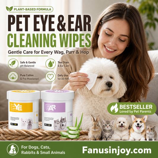 💧Natural Plant-Based Cleaning Wipes for Pet Eyes and Ears