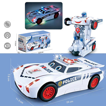 📢📢60% OFF !! ⏰ Electric Universal Deformation Police Toy Car – Auto Transform, Gesture Control, 2.4G Remote ✨