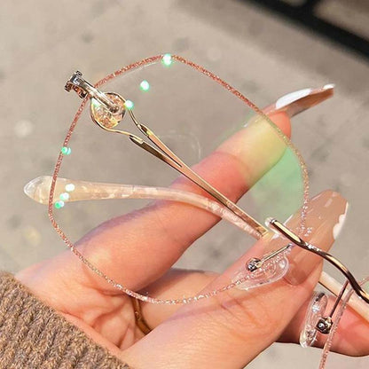🎁New arrival 49% OFF💥Women's Synthetic Diamonds Rimless Anti Blue Light Glasses