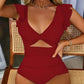 📢📢50% OFF !!!⏰ Sexy Ruffled One-Piece Swimsuit – Ruffle Detail, Tummy Control & Vibrant Colors 🌊