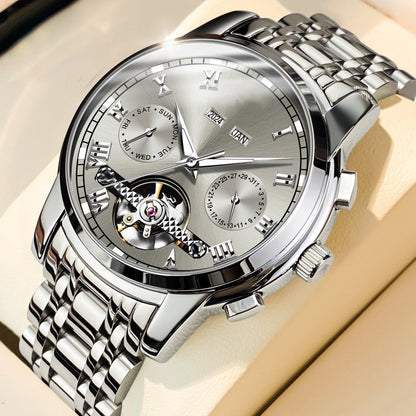 👑Skeletonized men's automatic watch - Visible mechanical movement | Stainless steel case