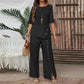 ✨2026New Style✨Trendy Irregular Hem Blouse with Wide Leg Pants – Elegant Daily Two-Piece Outfit