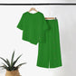 ✨2026New Style✨Trendy Irregular Hem Blouse with Wide Leg Pants – Elegant Daily Two-Piece Outfit