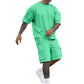 👕 50% OFF! ✨ Men's T-Shirt Shorts Set – Casual, Solid Color, Relaxed Fit, Loungewear ✨