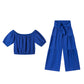 ✈Free Shipping👚50% OFF NOW!🌸Off-Shoulder Puff Sleeve Top & Wide-Leg Pants 2-Piece Set – Elegant, Comfortable & Perfect for Summer Days ☀️