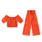 ✈Free Shipping👚50% OFF NOW!🌸Off-Shoulder Puff Sleeve Top & Wide-Leg Pants 2-Piece Set – Elegant, Comfortable & Perfect for Summer Days ☀️