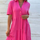 🌸 50% OFF NOW! 🌸Solid Color Comfort Lapel Button Dress