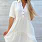 🌸 50% OFF NOW! 🌸Solid Color Comfort Lapel Button Dress