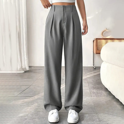 🏆2026 New Style 60% OFF💝Women's High Waisted Straight Leg Work Trousers with Side Pockets -✨Smart & Casual Look for Office and Beyond