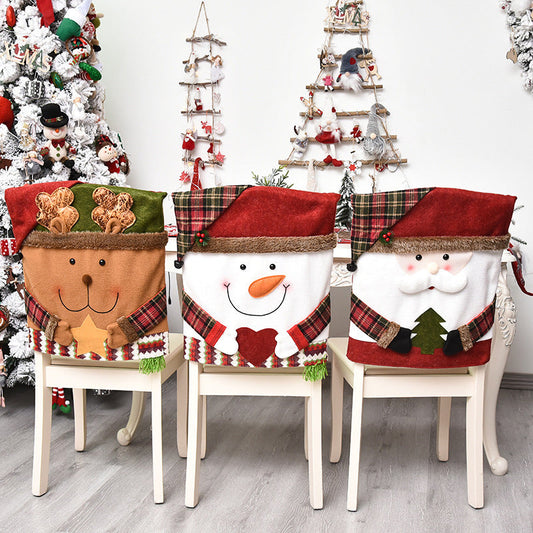 🎅 50% OFF! ✨ Christmas Themed Chair Cover – Linen & Brushed Cloth, Santa Claus / Snowman / Elk Designs & 54×48cm Size – Festive Protection for Holiday Gatherings 🪑
