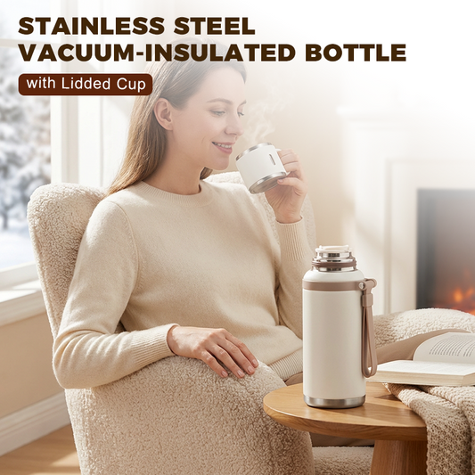 ⏳🔥LIMITED-TIME 50% OFF! ⏰⚡5K+ SOLD! 💥Stainless Steel Vacuum Insulated Bottle with Lidded Cup