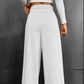 Women's High-Waist Wide-Leg Pants with Drawstring