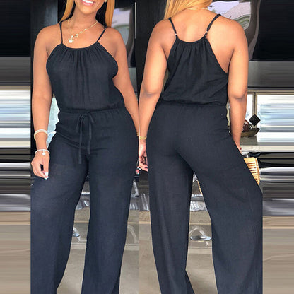 👖 LIMITED-TIME 50% OFF! 💥Women's Sleeveless Drawstring Waist Summer Jumpsuit