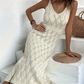 📢📢50% OFF !!!⏰Elegant V-Neck Pointelle Knit Dress