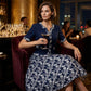 Elegant Floral Print A-Line Dress