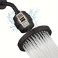 A 20-stage filtration system removes chlorine and harmful substances, providing softened water for bathroom shower heads.