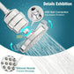 A 20-stage filtration system removes chlorine and harmful substances, providing softened water for bathroom shower heads.