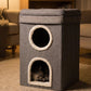 Foldable Multi-Level Cat Condo with Scratching Pad