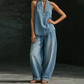 📢 Free Shipping 📢50% OFF !!!⏰Women's Casual Halter Top & Wide-Leg Pants Set