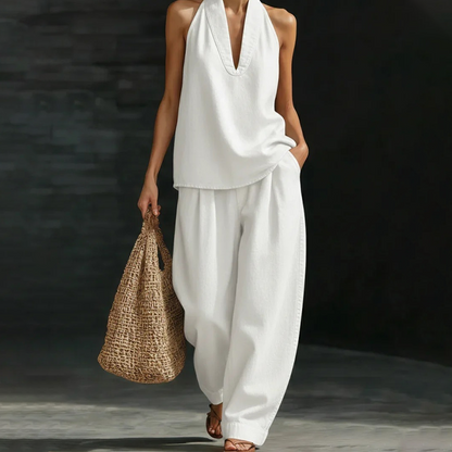 📢 Free Shipping 📢50% OFF !!!⏰Women's Casual Halter Top & Wide-Leg Pants Set