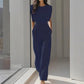 🎁New arrival 50% OFF💥👗 Solid Color Wide-Legged Jumpsuit – Elegant, Comfy & Versatile for Any Occasion 🏖️💼