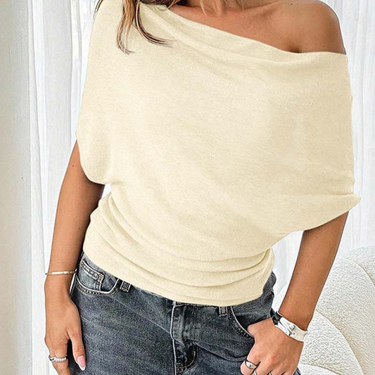 🎁New Arrival 50% OFF💥Women's Asymmetrical Off-Shoulder Batwing Sleeve Top