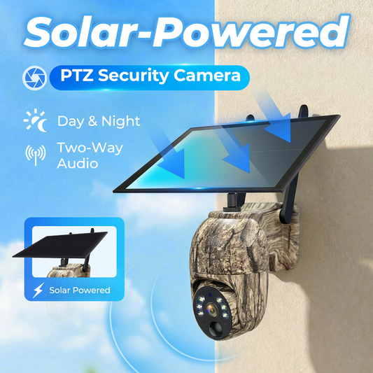 🔥50% OFF & Free shipping 🔥 Solar-Powered PTZ Security Camera