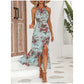🌸 50% OFF NOW! 🌸Floral Print Split Halter Dress