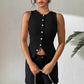 📢📢66% OFF ⏰💡Designed in the USA💡Women's Ribbed Knit Button-Front Sleeveless Vest