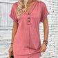 👗📢📢50% OFF !!  ⚡Buy 2 get 5%+ Free Shipping✈️ ⏰Women's Fashion V-Neck Button Dress – Timeless Solid Colors, Soft Fabric & Rolled Sleeves 🌸