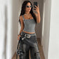 🔥2026 Hot sale 50% OFF🔥Adjustable Buckle Strap Ribbed Tank Top for Women