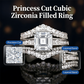 💍 LIMITED-TIME 50% OFF! 💥 Princess Cut Pave Ring | Multi-Layered Cubic Zirconia Statement Band | Anti-Tarnish White Gold Tone Engagement & Anniversary Ring✨