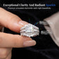 💍 LIMITED-TIME 50% OFF! 💥 Princess Cut Pave Ring | Multi-Layered Cubic Zirconia Statement Band | Anti-Tarnish White Gold Tone Engagement & Anniversary Ring✨