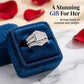 💍 LIMITED-TIME 50% OFF! 💥 Princess Cut Pave Ring | Multi-Layered Cubic Zirconia Statement Band | Anti-Tarnish White Gold Tone Engagement & Anniversary Ring✨