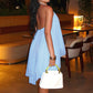 📢📢50% OFF !! ⏰ Sleeveless A-Line Halter Mini Dress
