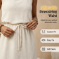 Women's Sleeveless Waffle Knit Drawstring Waist Dress